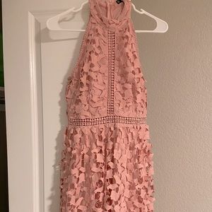 Light pink pattern halter dress